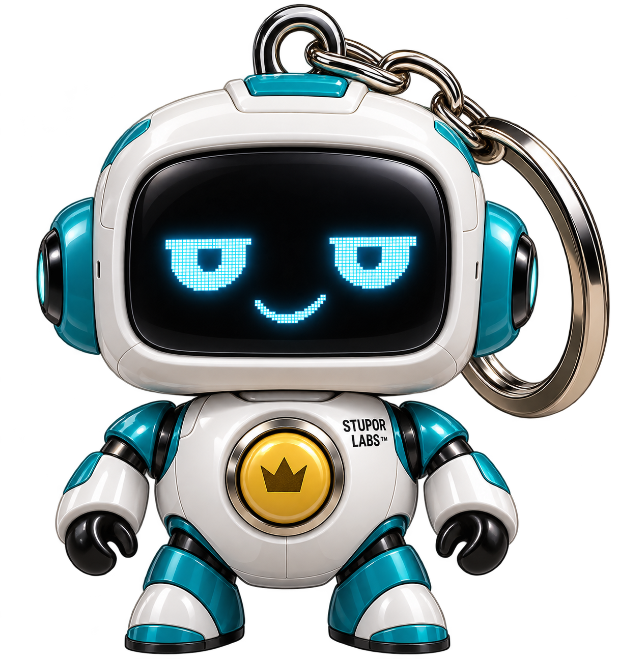 Samo, the blue robot with a crown